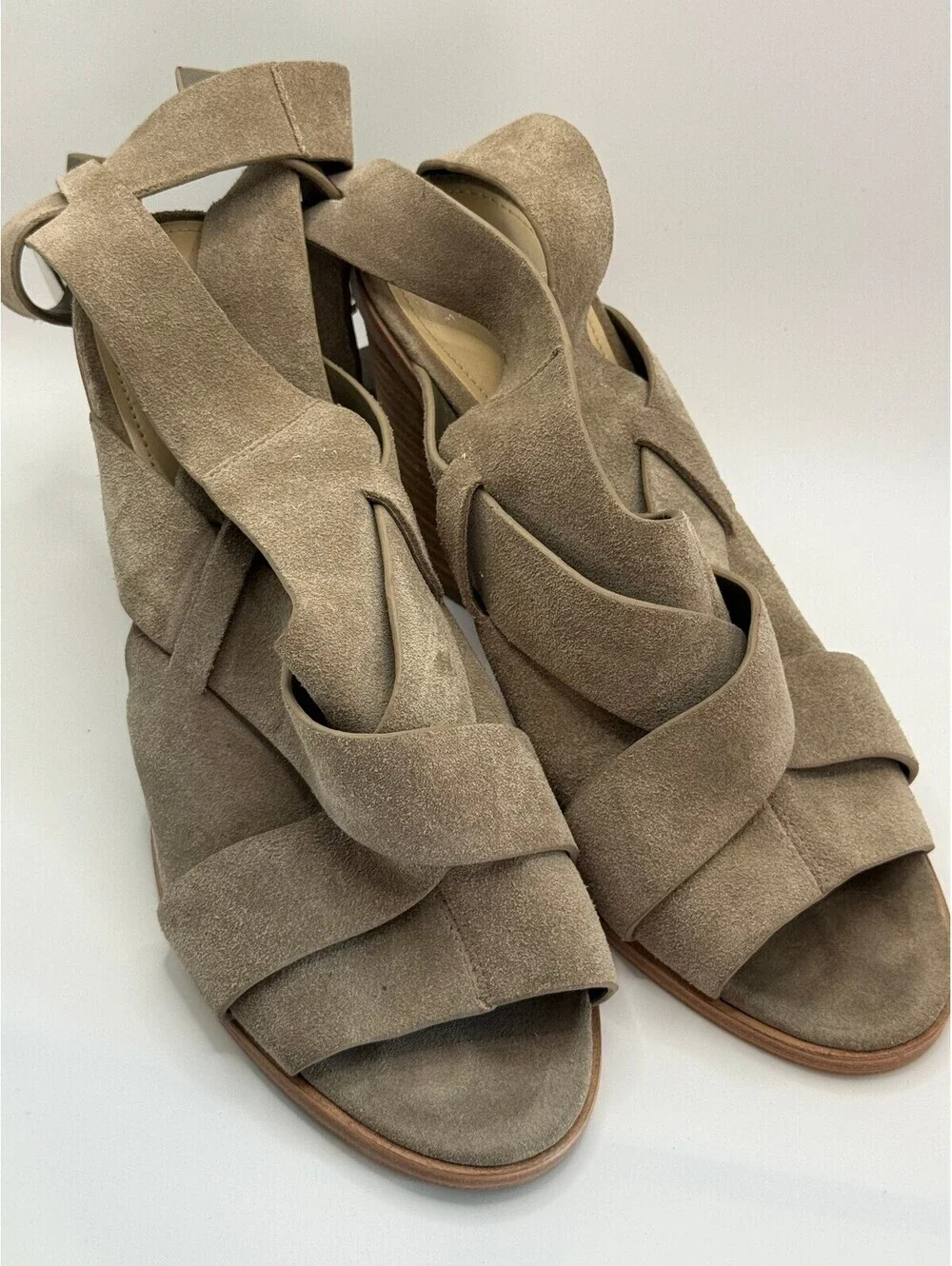 Marc Fisher Valen Suede Peep Toe Sandals - Women's 9